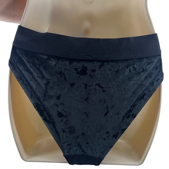 Victoria’s Secret Pink Black Velvet Bikini Underwear Womens Size Xlarge - Picture 4 of 4